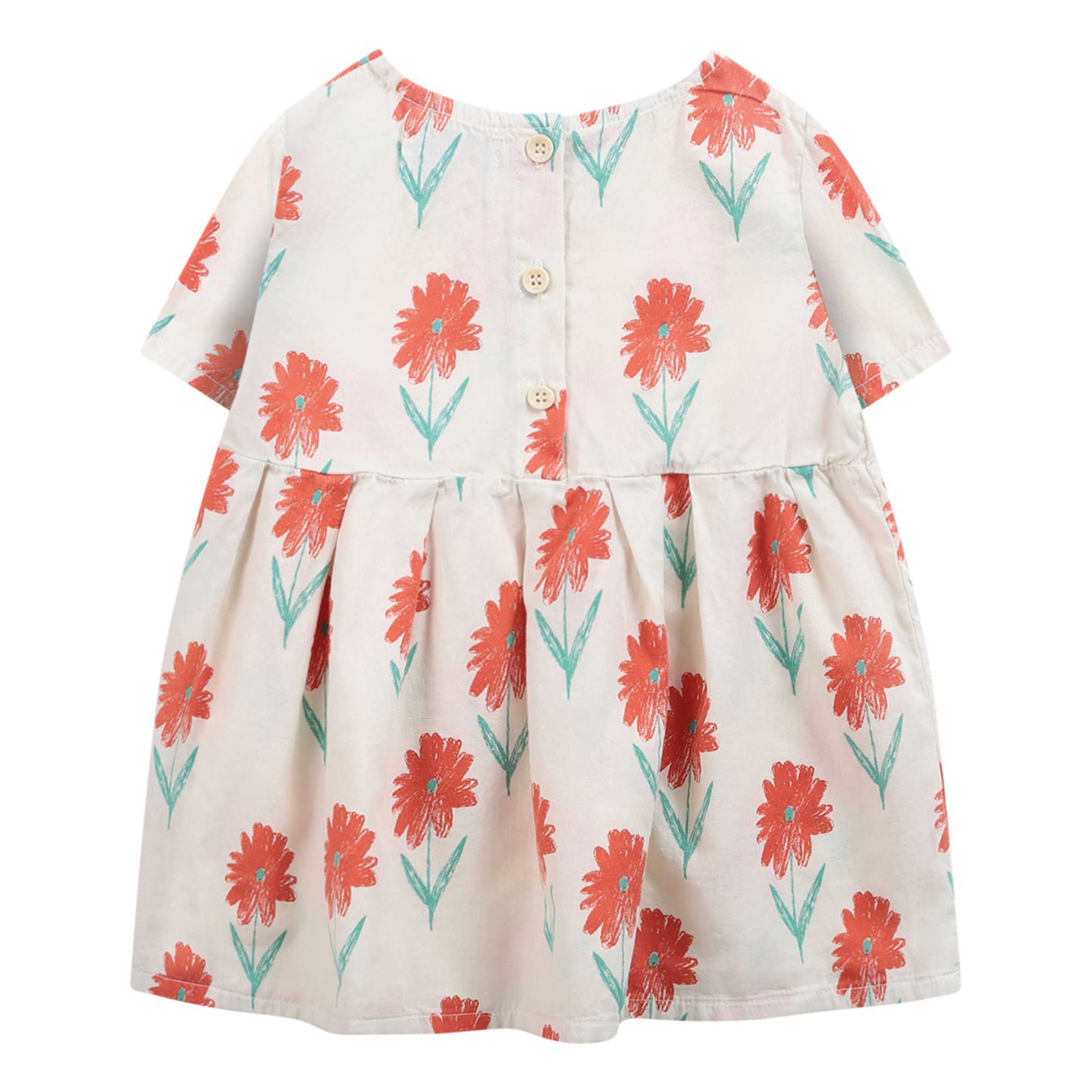 Organic Cotton Flower Dress + Bloomers Ecru- Product image n°3
