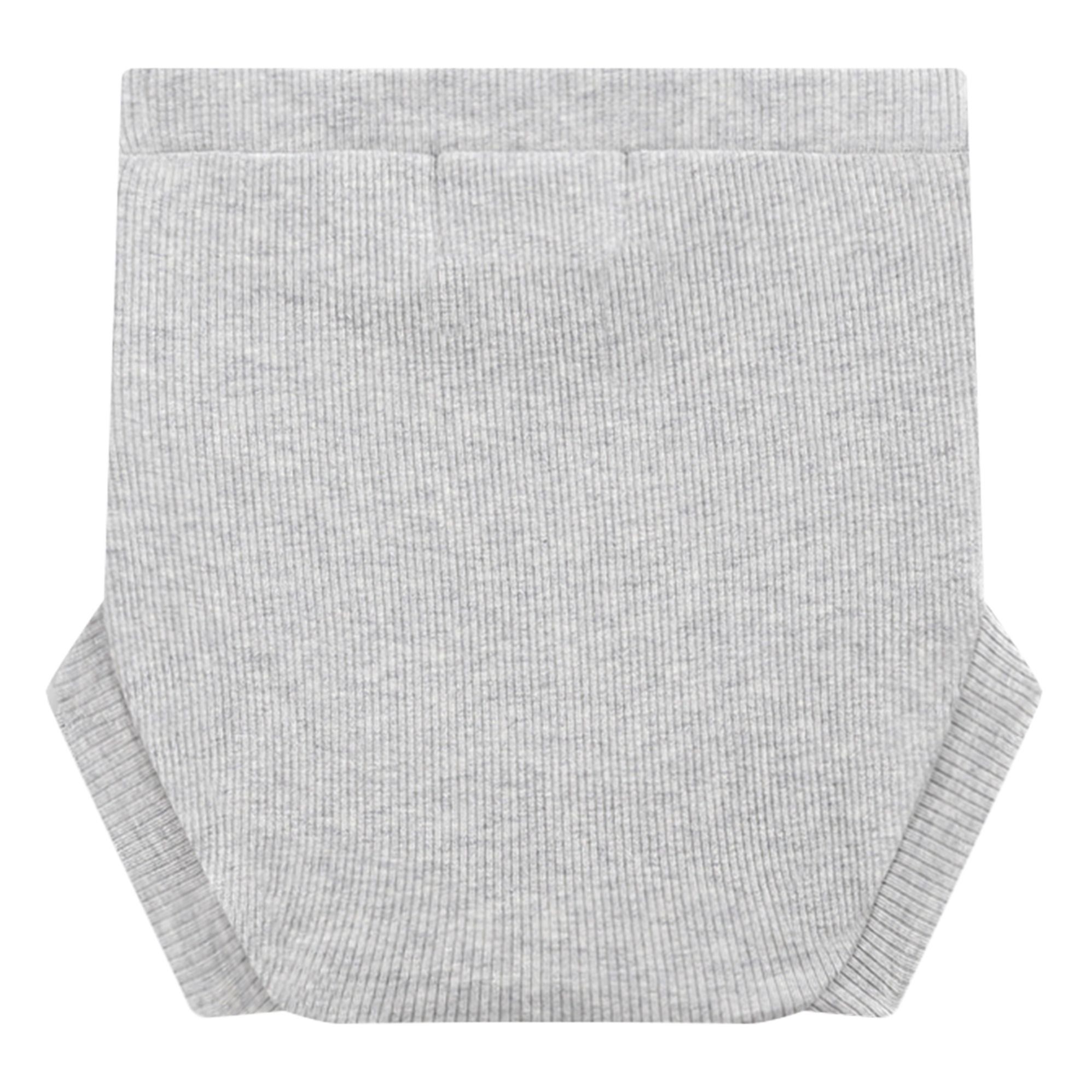 Organic Cotton Striped Bloomers Heather grey- Product image n°1