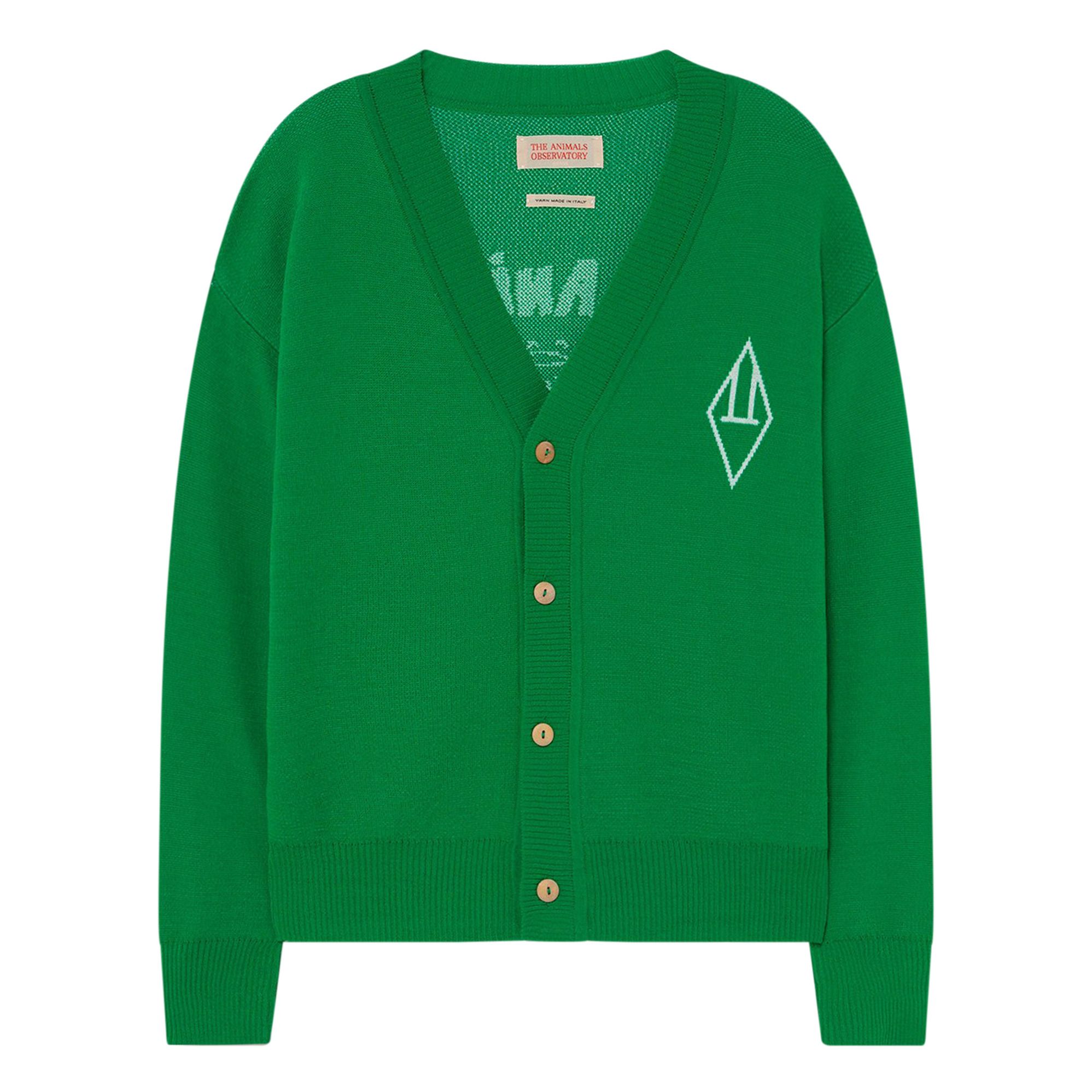 The Animals Observatory - Cardigan Brodé Racoon - Fille - Vert