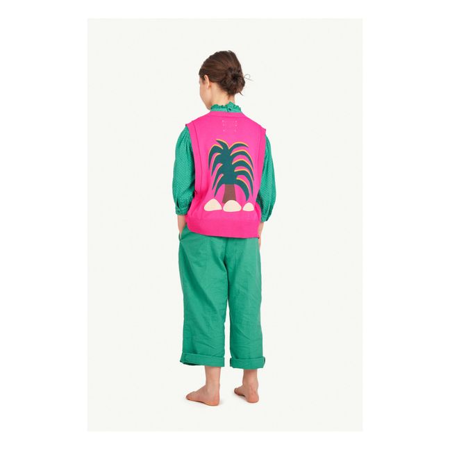 Parrot Palm Tree Vest  Fuchsia