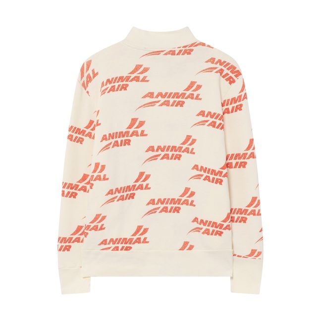 Zebra Animal Air Zip-Up Sweatshirt Ecru