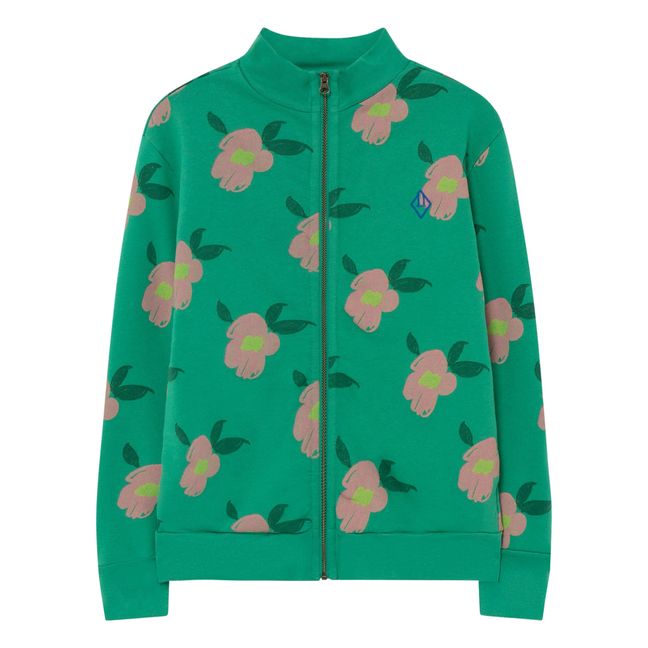 The Animals Observatory x Smallable Exclusive - Floral Zip-Up Sweatshirt Verde