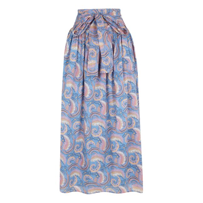 Pietra Cotton Voile Skirt Blu