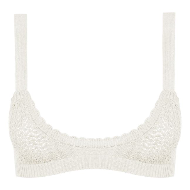 Shaggy Pointelle Knit Top Crema