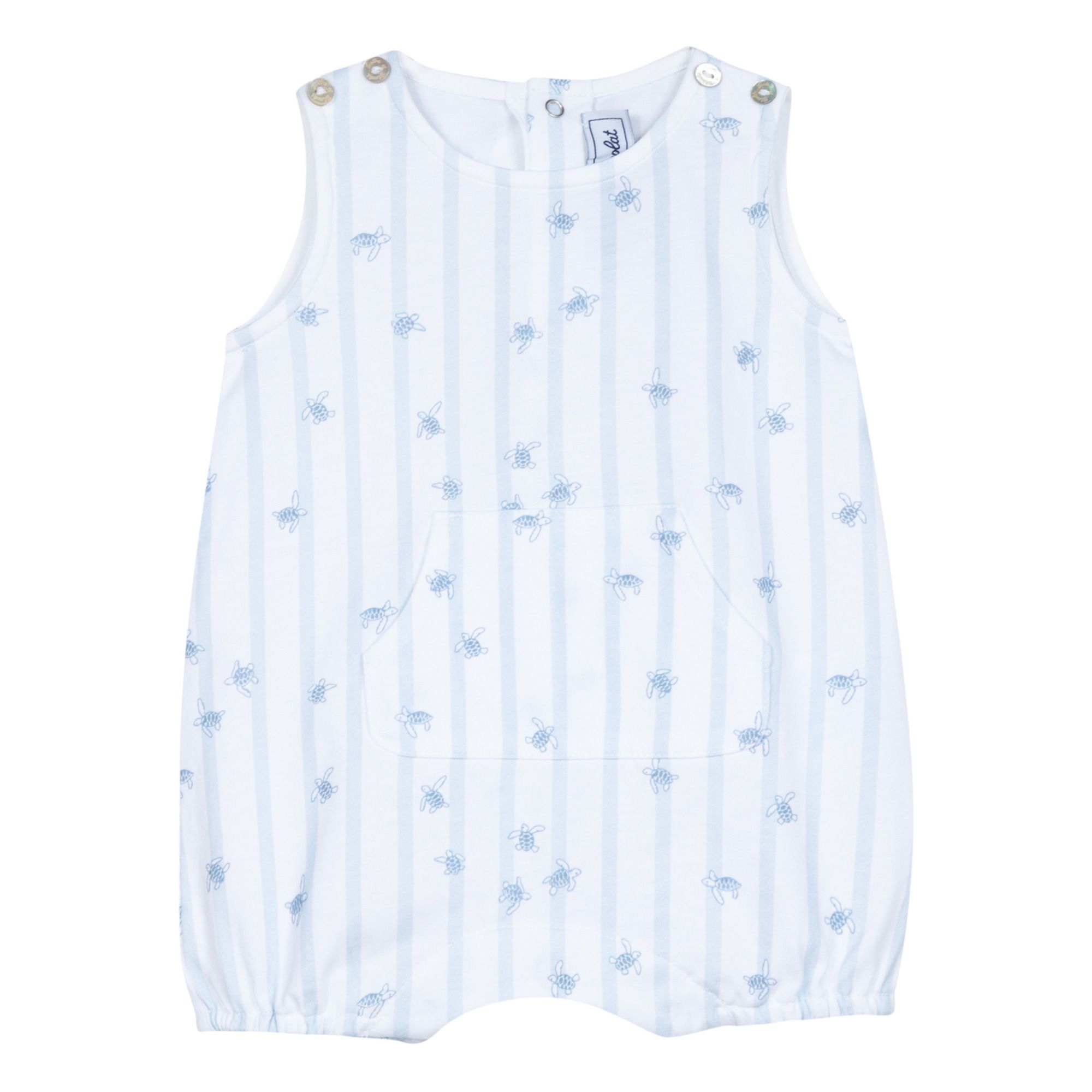Tartine et Chocolat - Barboteuse Jersey Rayée Tortues - Fille - Ecru
