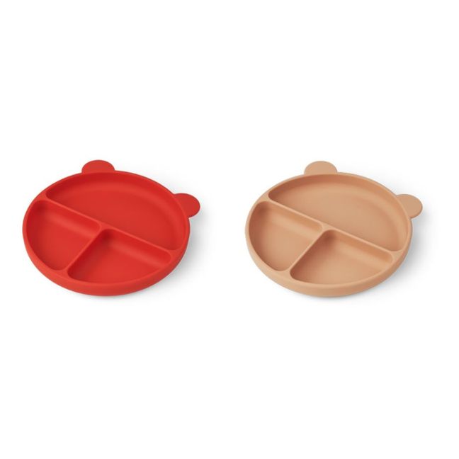 Piatti, modello: Merrick, in silicone - Set di 2 | Rosso