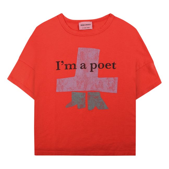 T-Shirt Coton Bio Poet Rouge