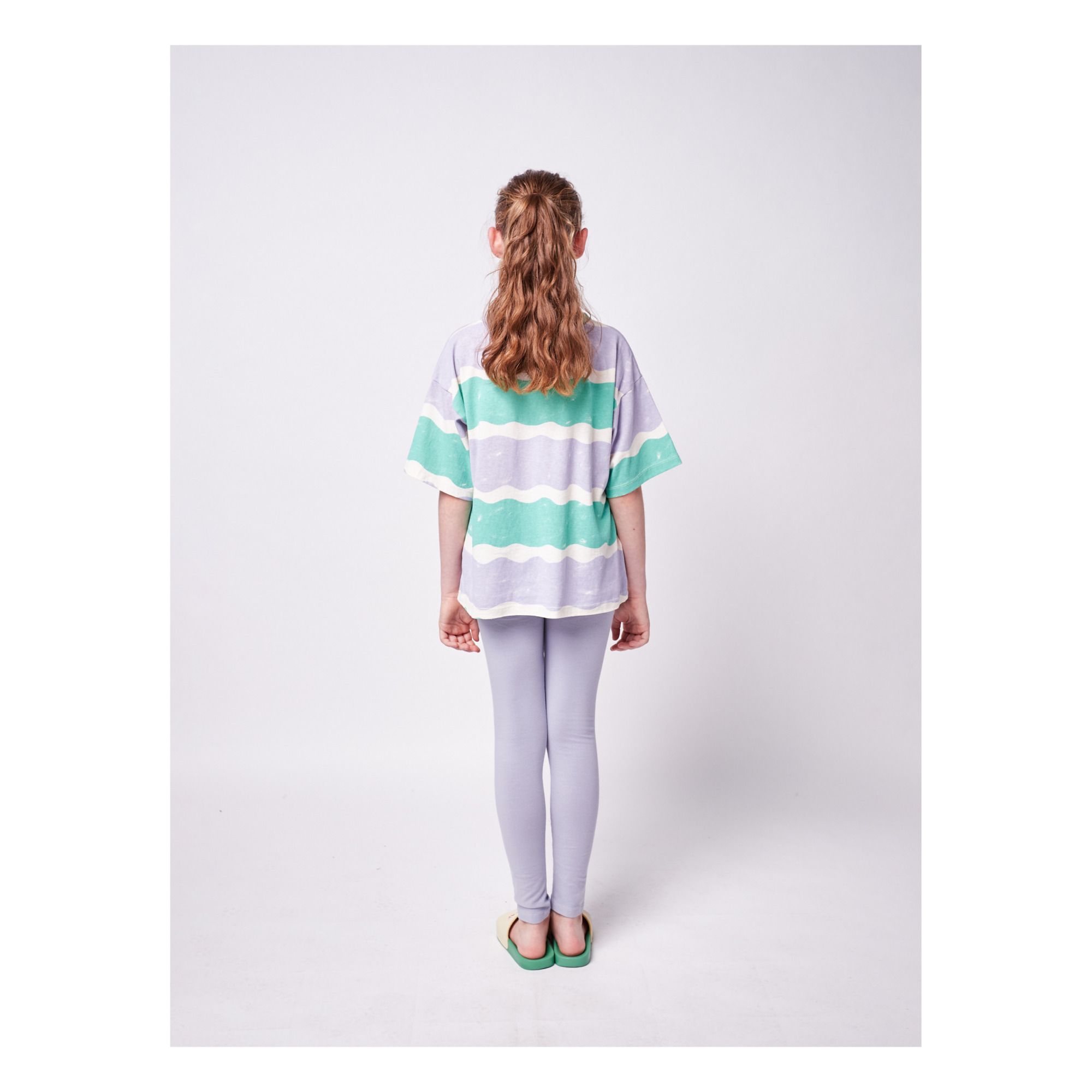 Camiseta de algodón orgánico de rayas Malva- Imagen del producto n°4