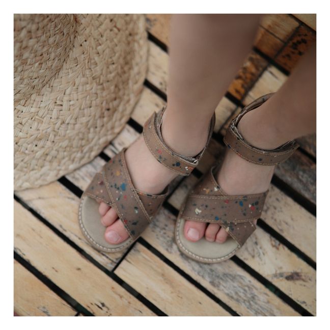 Confetti Crossover Sandals Taupe brown