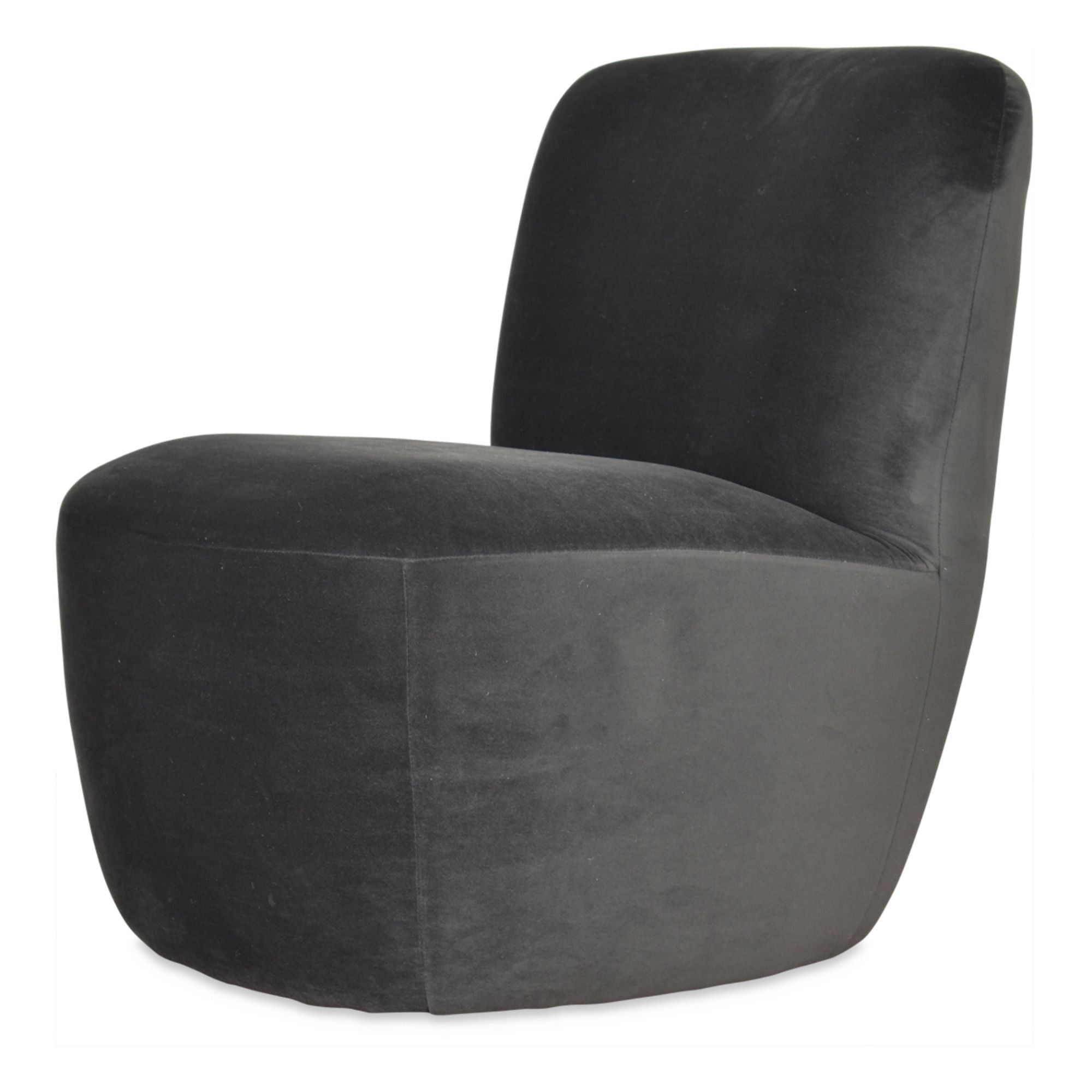 Opjet - Fauteuil Eve en velours - Gris anthracite