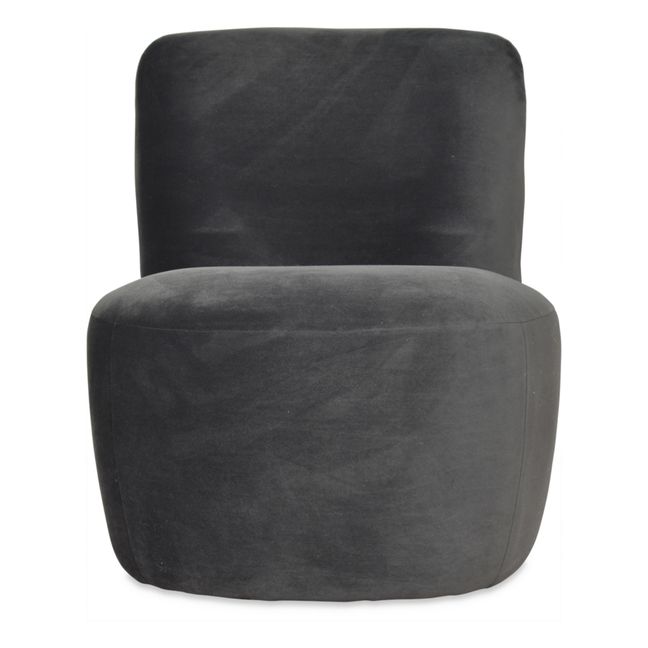 Eve Velvet Lounge Chair Charcoal grey