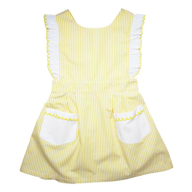 Organic Cotton Striped Dress Yellow