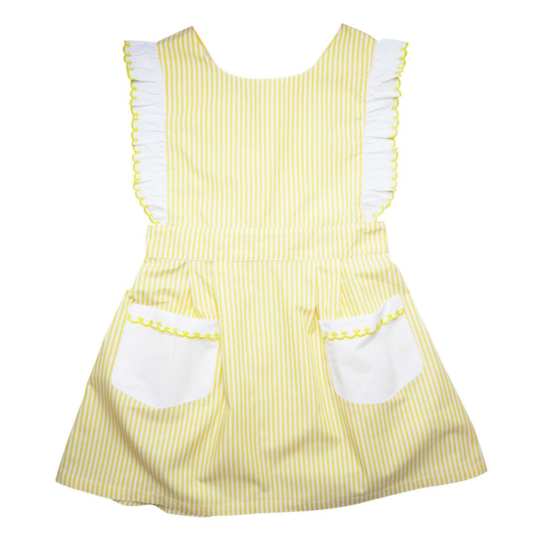 Organic Cotton Striped Dress Yellow- Product image n°0