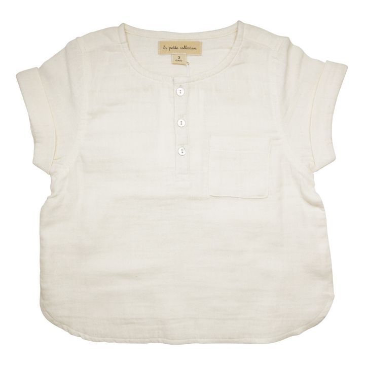 Organic Cotton Muslin Kurta Shirt Ecru- Product image n°0
