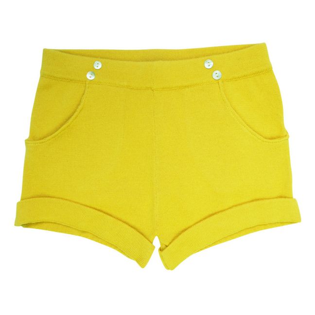 Recycled Organic Cotton Knit Shorts Yellow