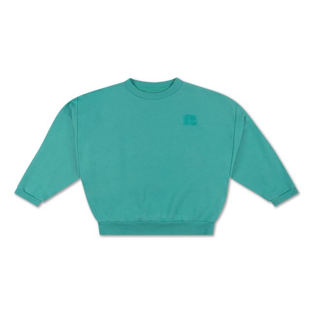 Einfarbiges Sweatshirt Bio-Baumwolle Blau