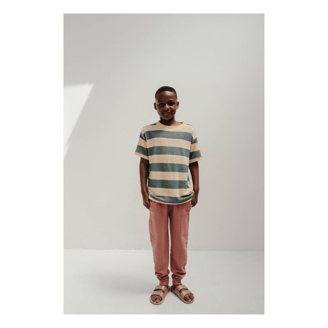 Striped Organic Cotton T-shirt Gelb