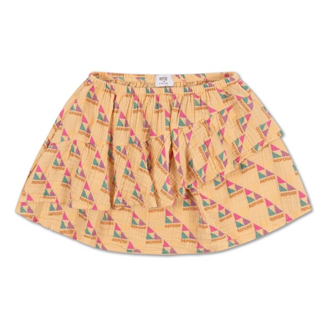 Organic Cotton Frill Skirt Blasses Gelb
