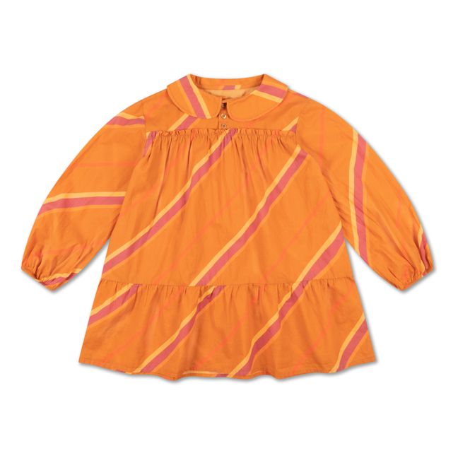 Kleid mit Kragen aus Bio-Baumwolle Orange