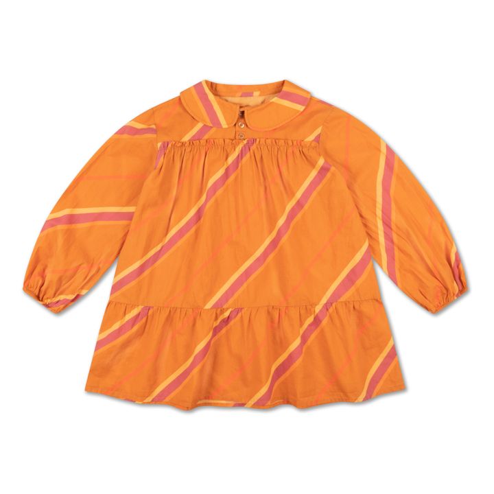 Vestito con colletto, in cotone biologico Arancione- Immagine del prodotto n°0