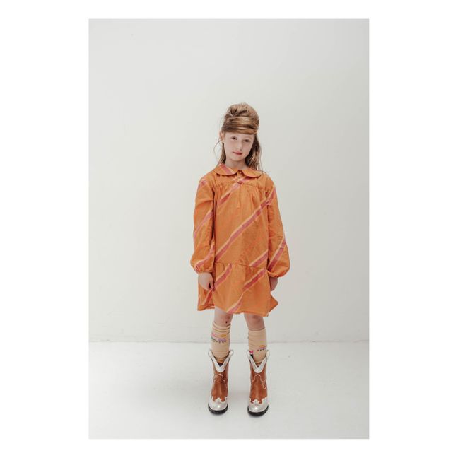 Vestido de cuello alto de algodón orgánico Naranja