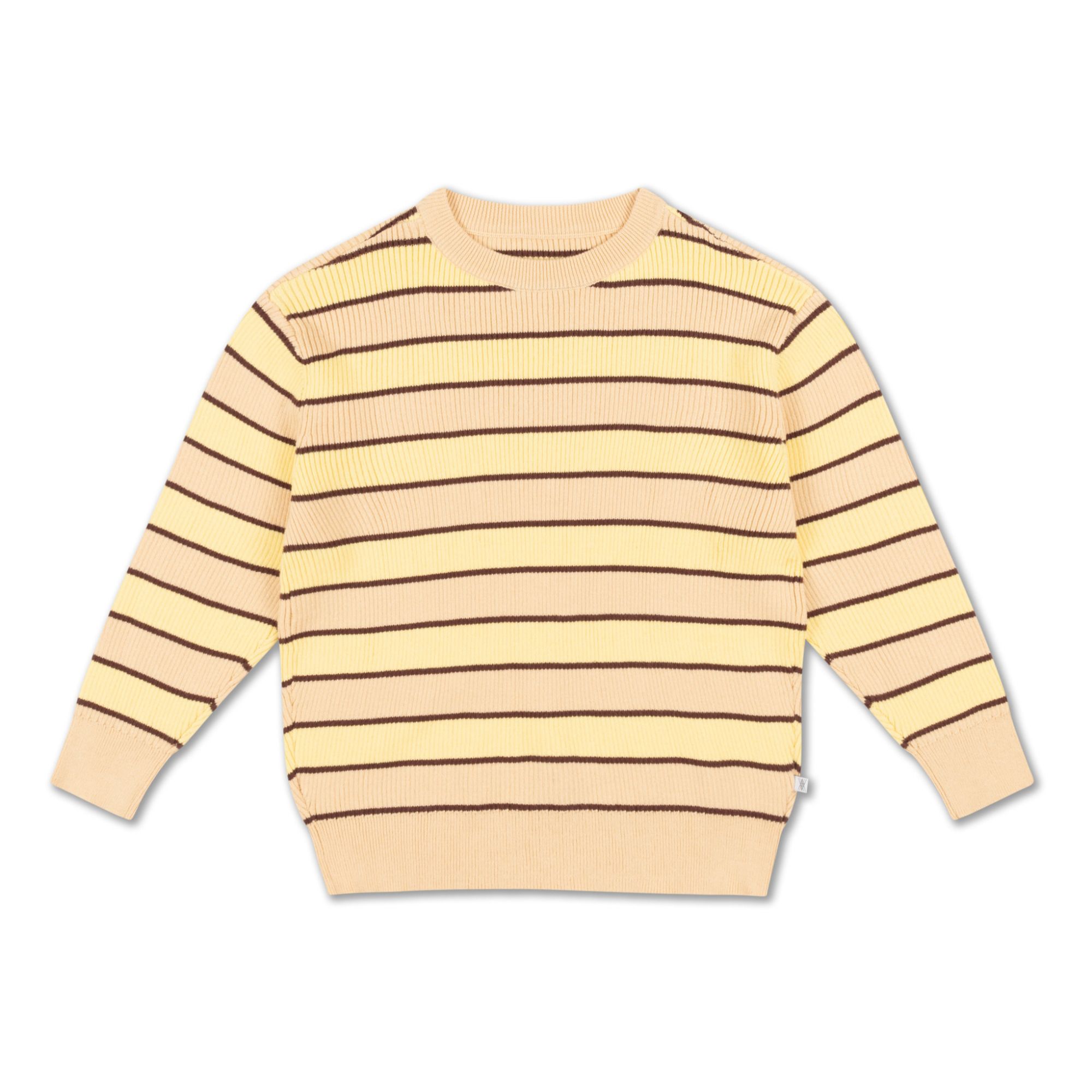 Striped Knitted Jumper Beige- Product image n°0