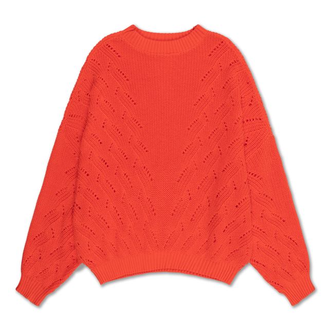 Long Knitted Jumper Red