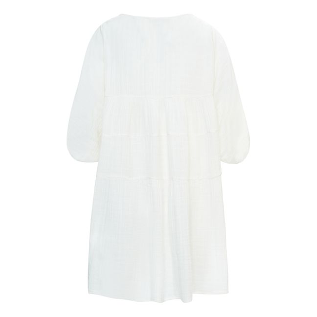 Robe Nina Mini Gaze de Coton Blanc