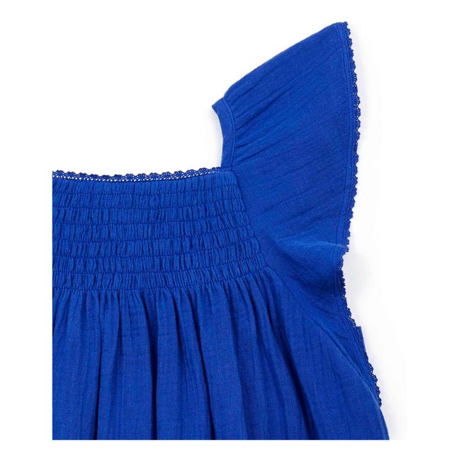 Reveuse Organic Cotton Muslin Dress Blu