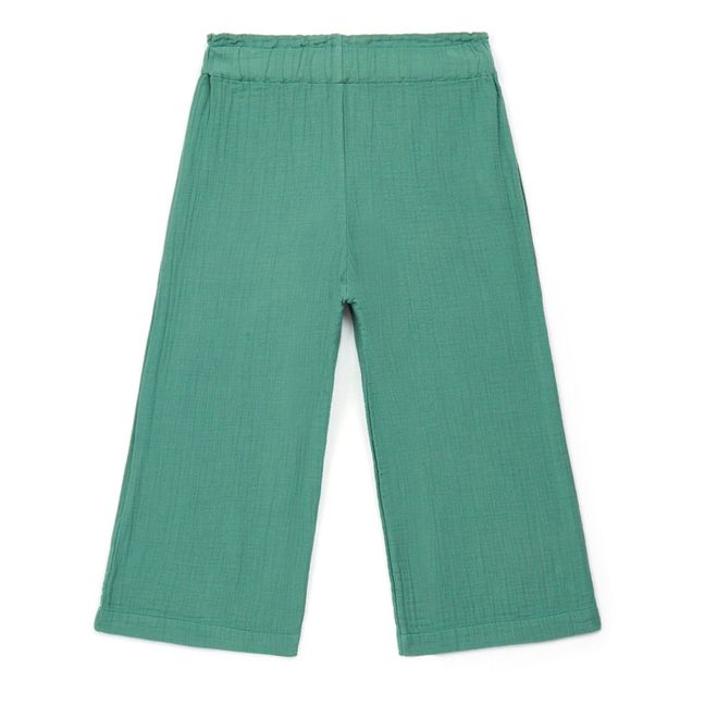 Chacha Organic Cotton Muslin Trousers Green