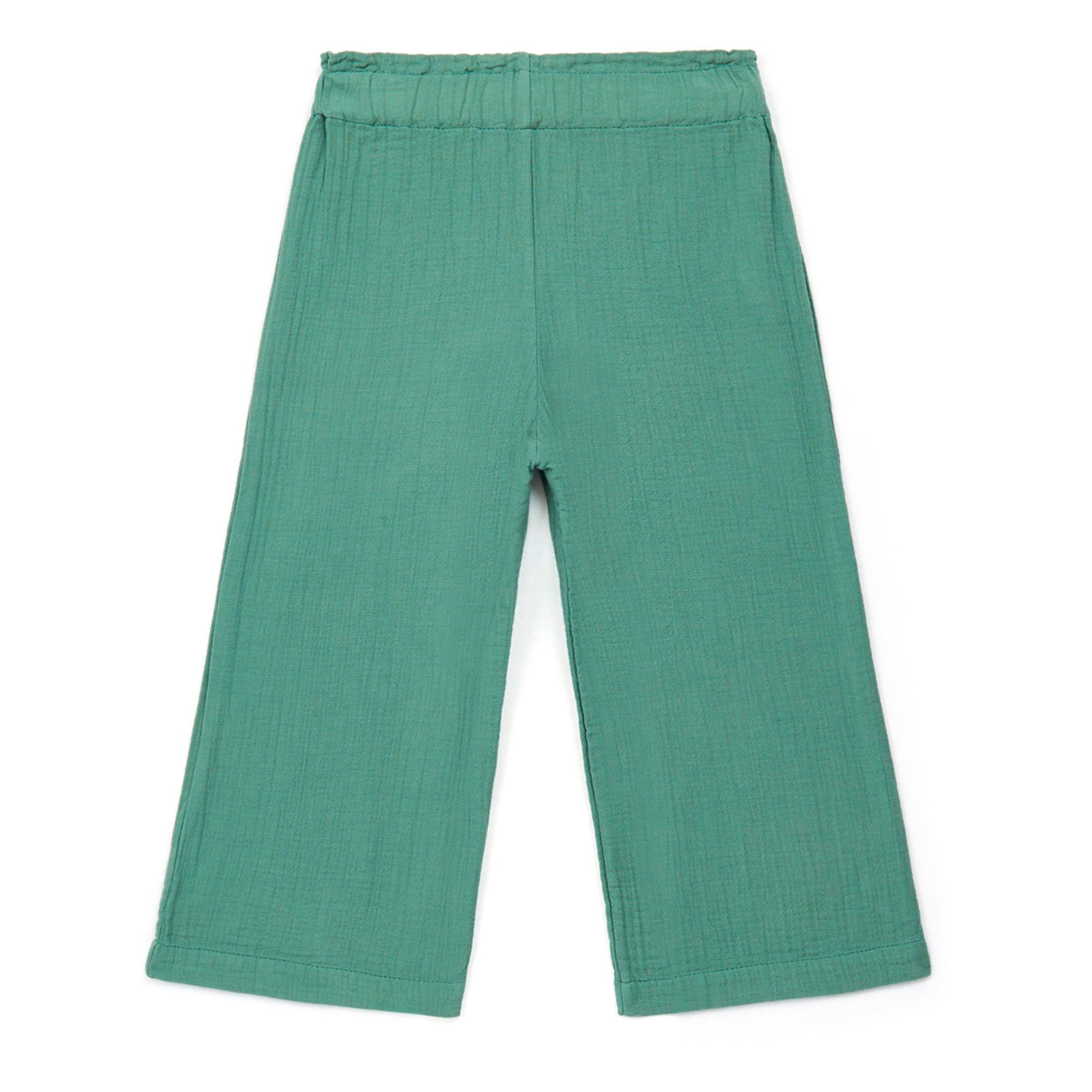 Pantalón gasa de algodón orgánico Chacha Verde- Imagen del producto n°0