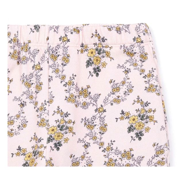 Pantalón de chándal de algodón orgánico Floral Aubepine Rosa Palo