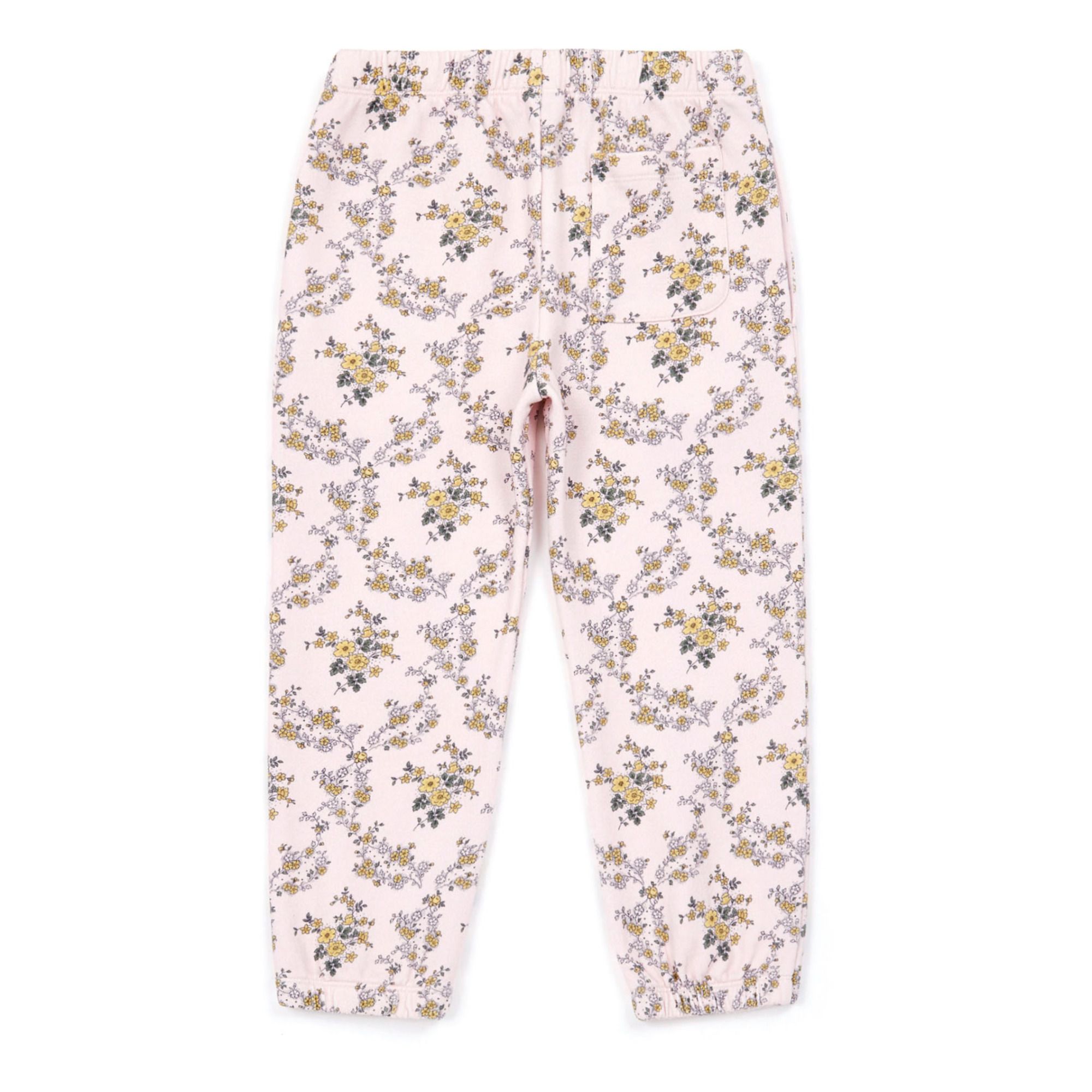 Pantalón de chándal de algodón orgánico Floral Aubepine Rosa Palo- Imagen del producto n°2