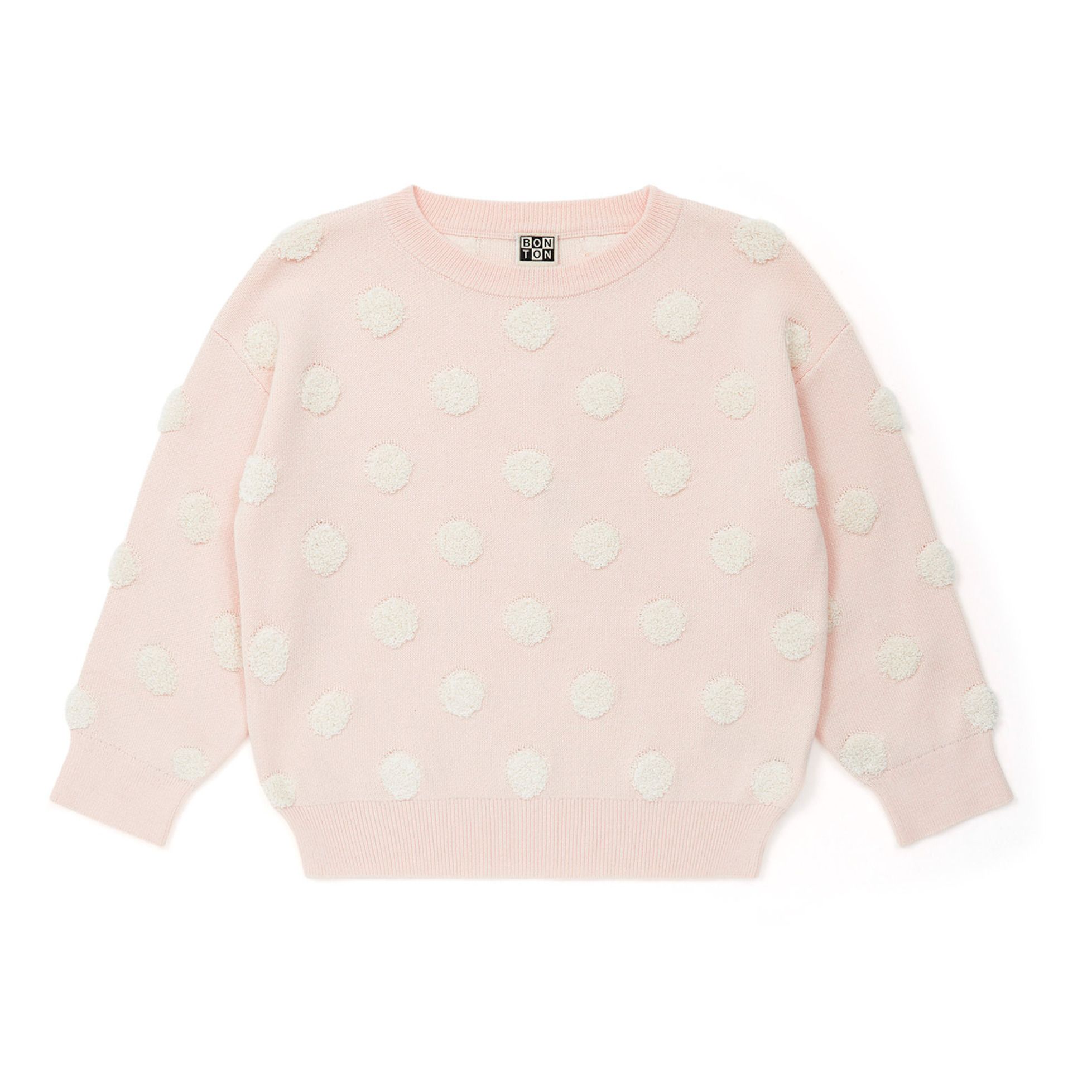 Organic Cotton Polka Dot Jumper Pale pink- Product image n°0