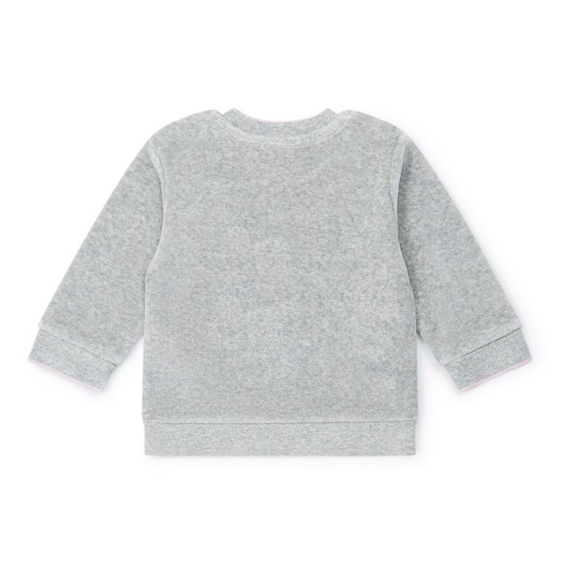Samt-Sweatshirt Liberty  | Grau Meliert