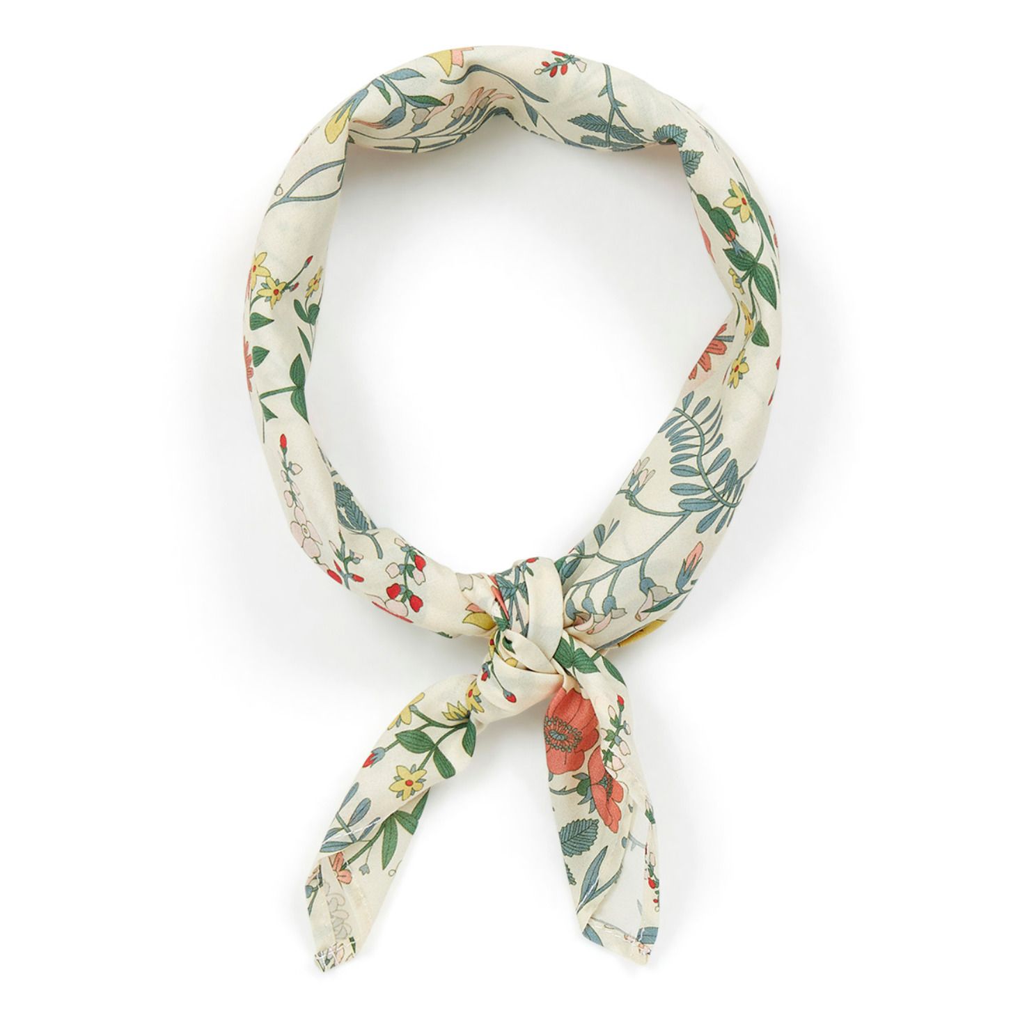 Square woman scarf in Liberty fabric and cotton voile