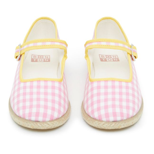 Jane Gingham Slippers Pink