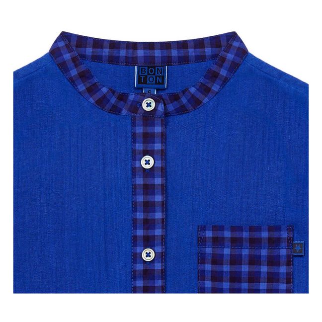 Camisa gasa de algodón orgánico Eloi Azul
