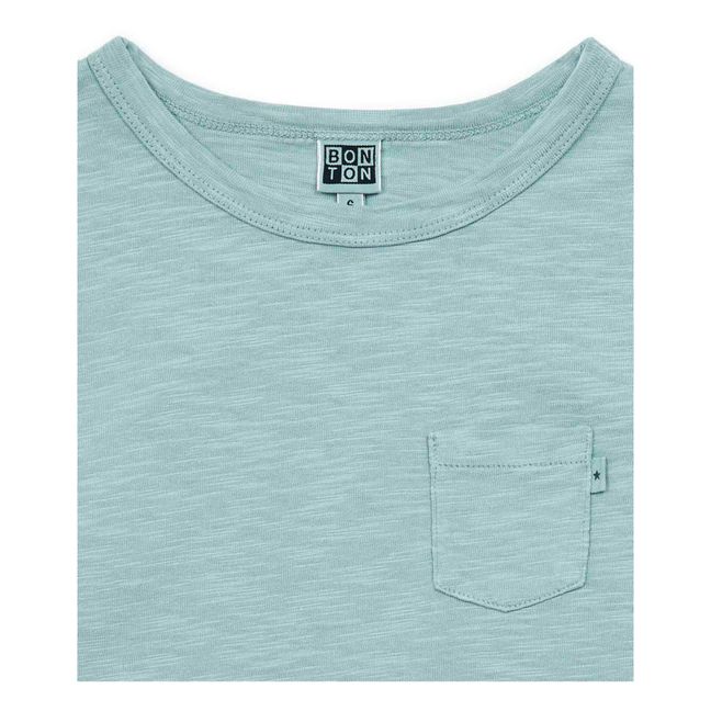 T-Shirt Coton Bio Flamé Vert d'eau