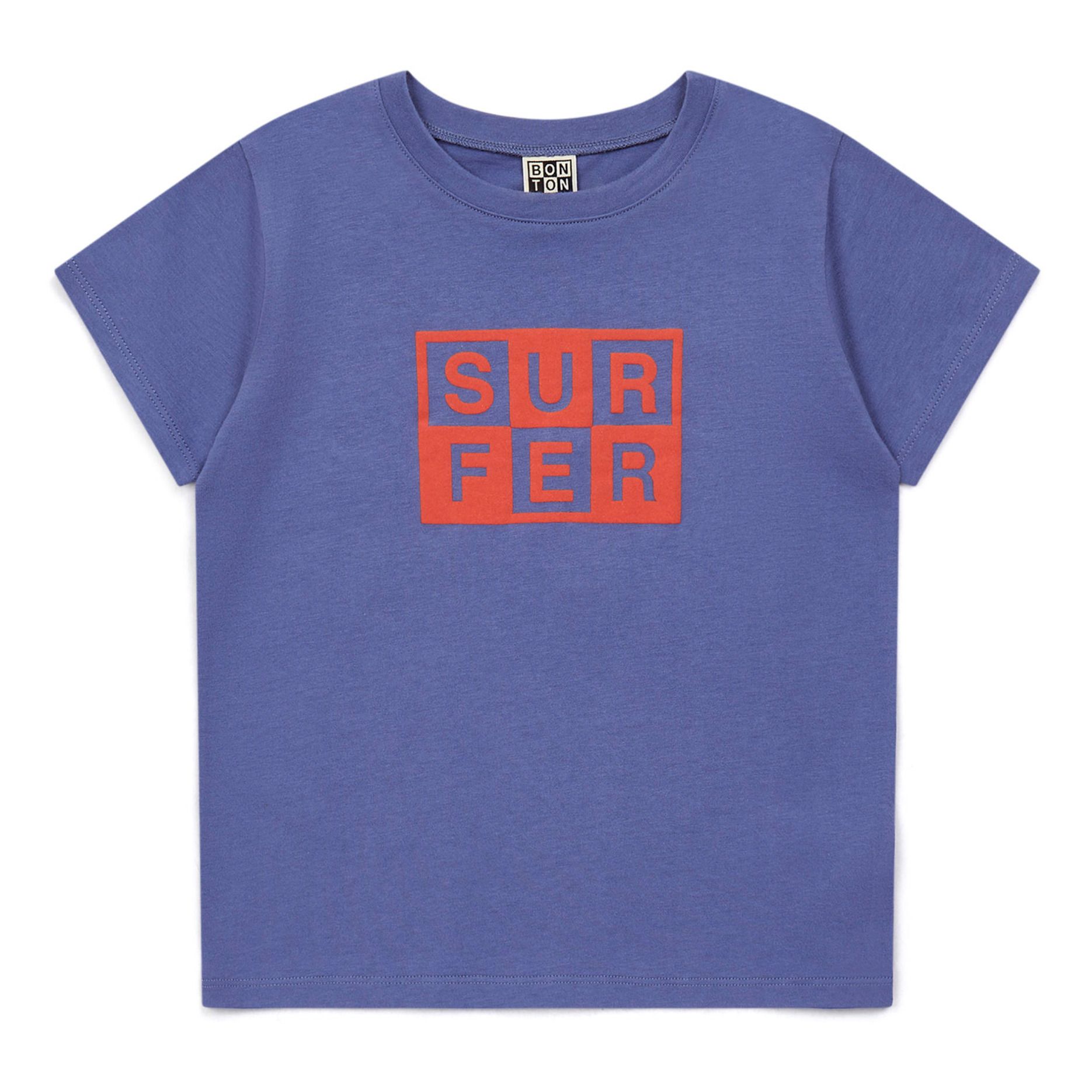 Camiseta de algodón orgánico Surfer Azul- Imagen del producto n°0