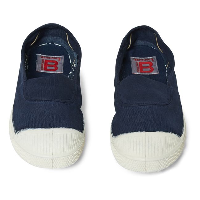 Elastic Vegan Tennis Shoes | Navy blue