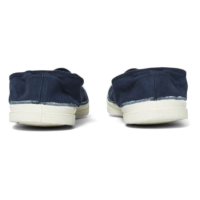 Elastic Vegan Tennis Shoes | Navy blue