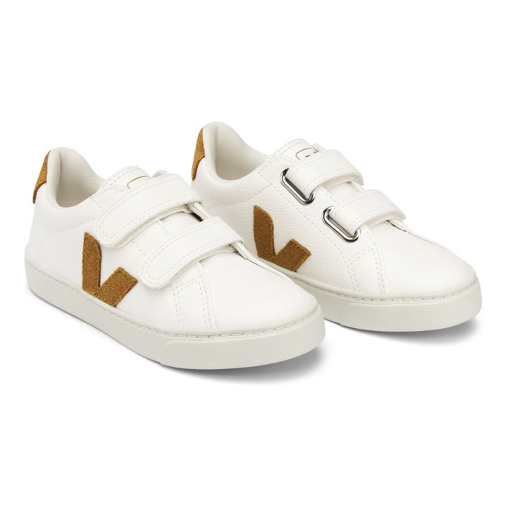 Esplar Leather Sneakers with Velcro Straps | Camel- Product image n°1