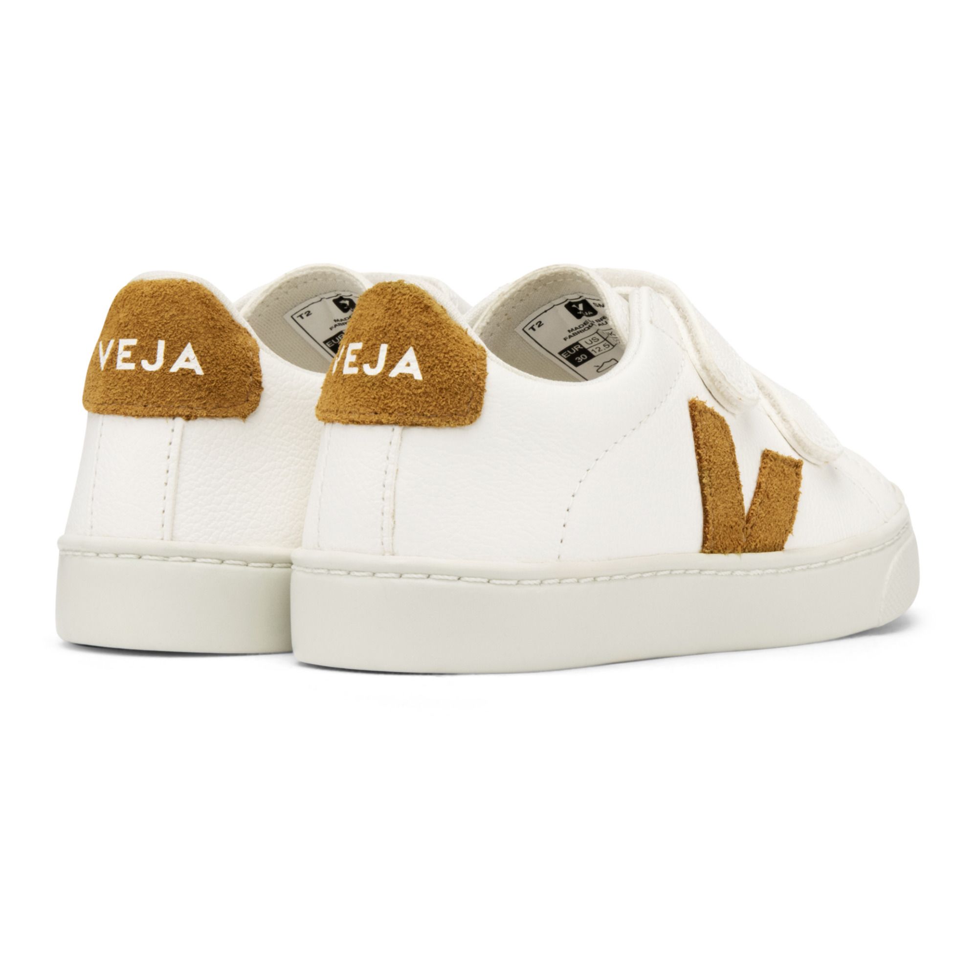 Esplar Leather Sneakers with Velcro Straps Camel- Product image n°2