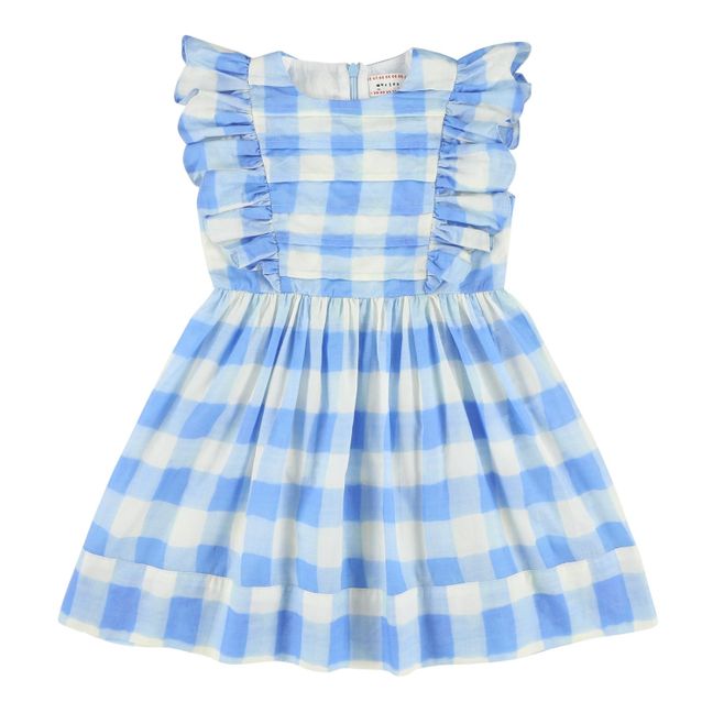 Breeze Gingham Mini Dress Blu
