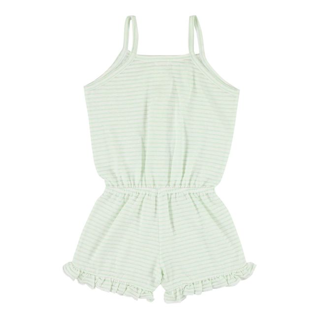 Pomme Barry Striped Playsuit Pale green