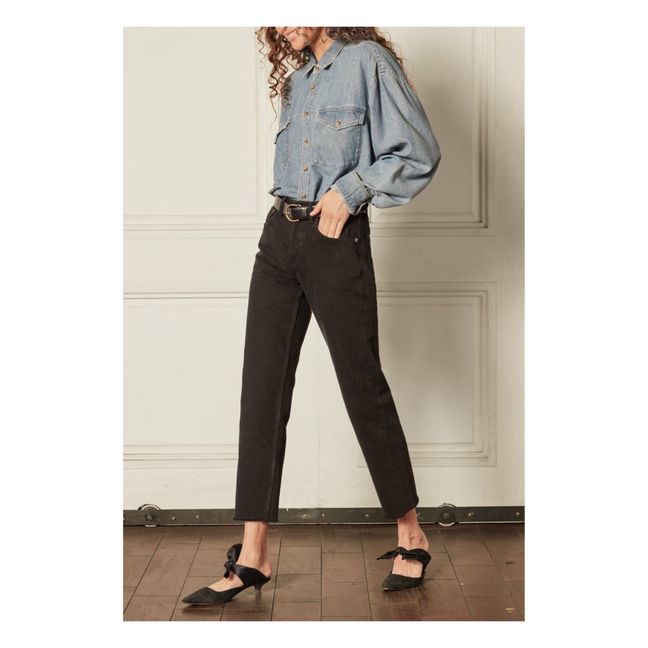 The Tommy High Rise Straight Jeans Black Beauty