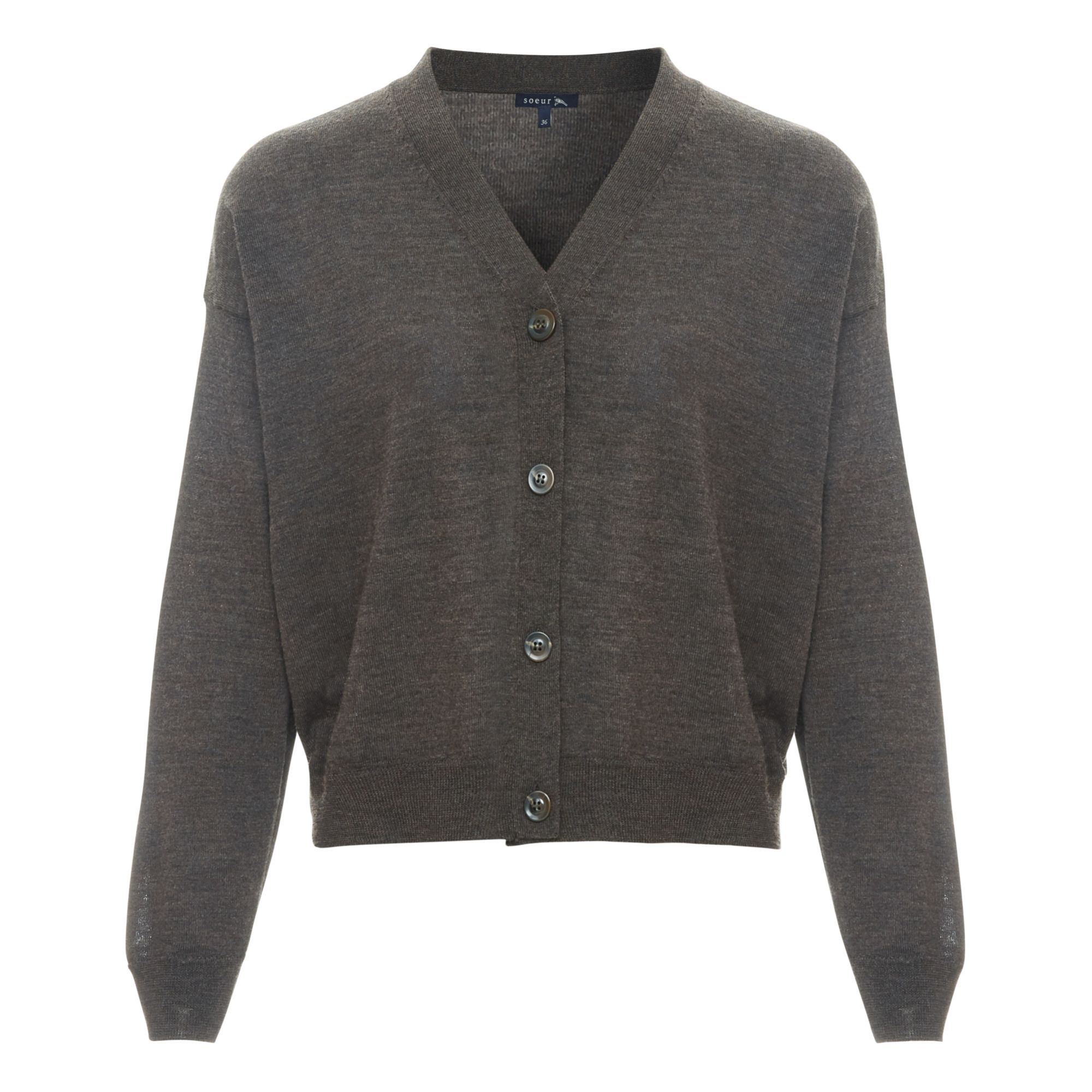 Soeur - Cardigan Idem Mérinos - Femme - Charbon