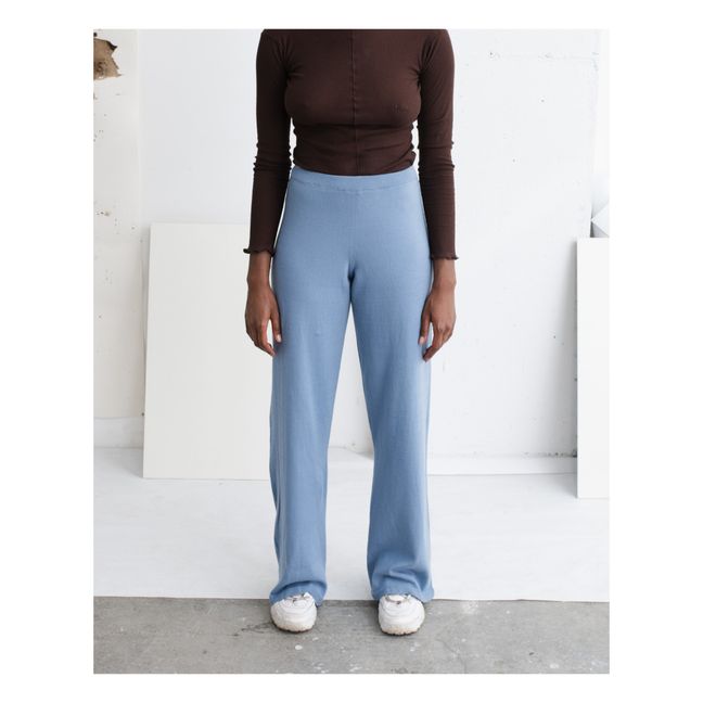 Organic Cotton Boat Trousers Blue