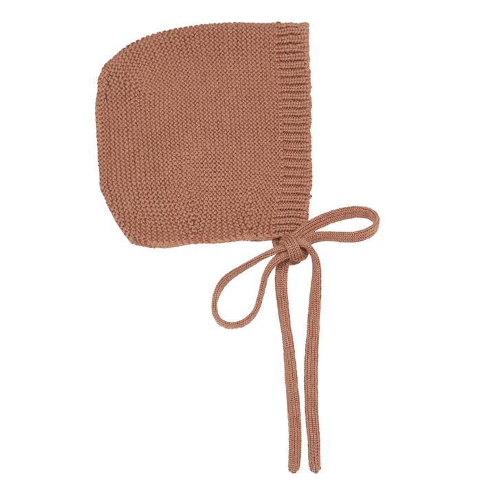 Dolly Merino Wool Baby Bonnet | Terracotta- Product image n°0